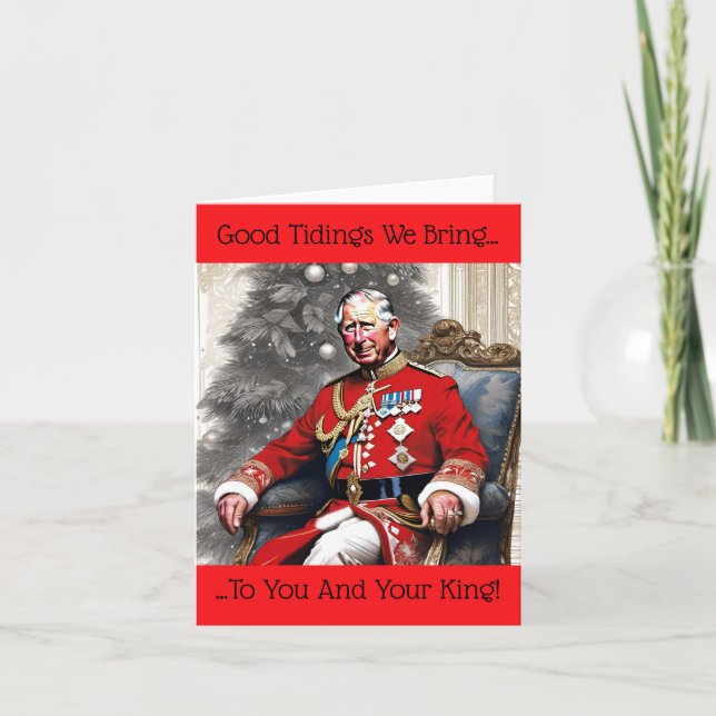King Charles III at Christmas Holiday Card (Front)