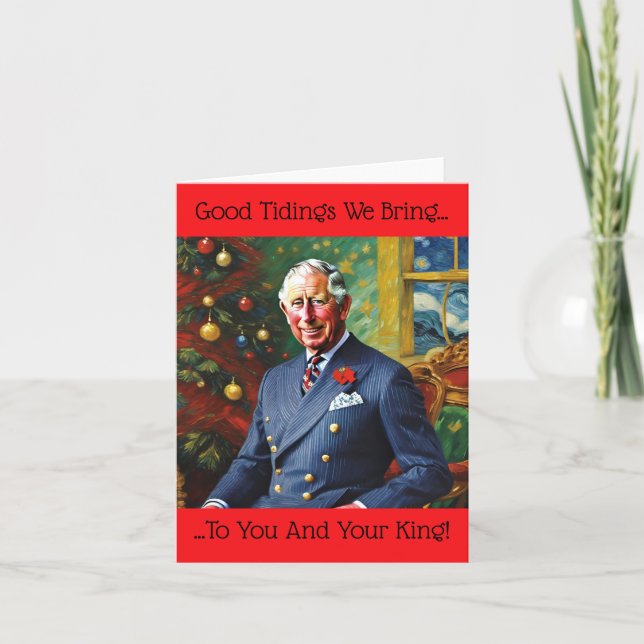 King Charles III at Christmas Holiday Card (Front)