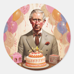 King Charles III Birthday Party Classic Round Sticker