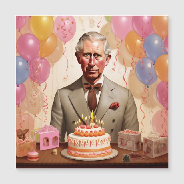 King Charles III Birthday Party Magnetic Invitation (Front)