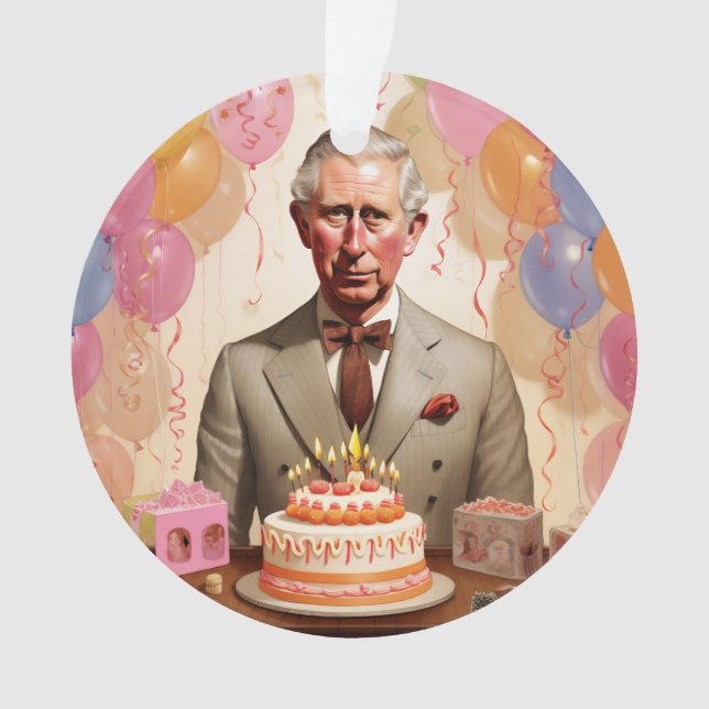 King Charles III Birthday Party Ornament (Front)