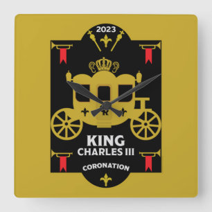 King Charles III British Coronation 2023 Square Wall Clock