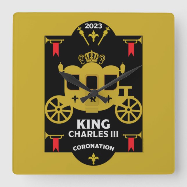 King Charles III British Coronation 2023   Square Wall Clock (Front)