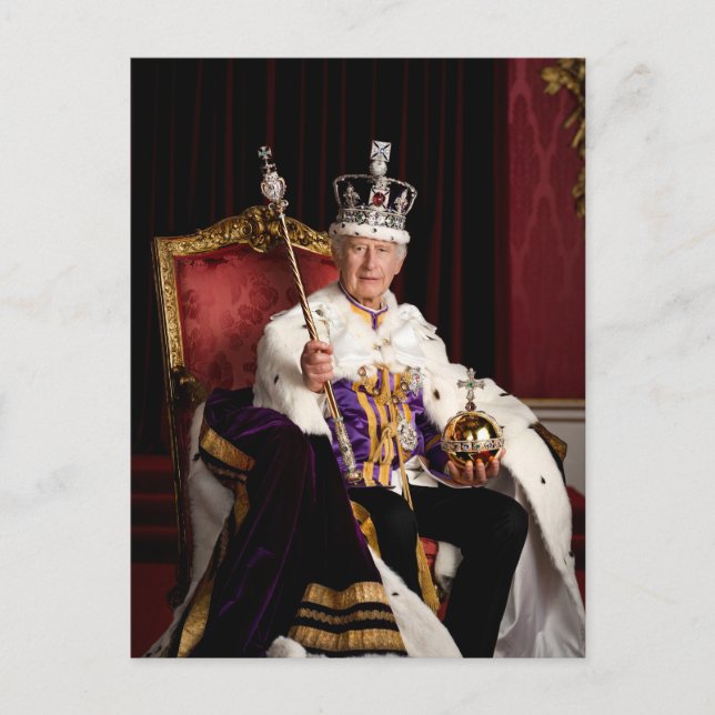 King Charles III Buckingham Palace portrait Postcard (Front)