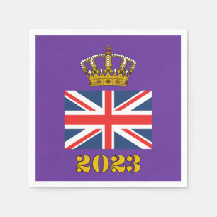 King Charles III Coronation 2023 UK British Crown  Napkin