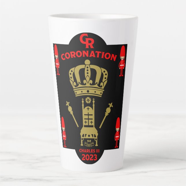 King Charles III Coronation Commemorative Souvenir Latte Mug (Front)