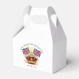 King Charles III Coronation Crown and Flags Favour Box