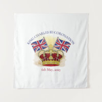 King Charles III Coronation Crown and Flags