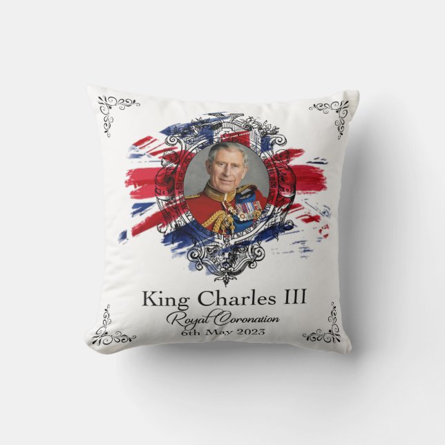 King Charles III Coronation Cushion / Pillow (Front)