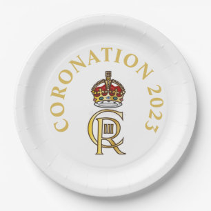 King Charles III Coronation Cypher  Paper Plates