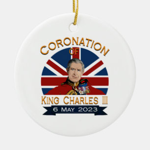 King Charles III Coronation Day - God Save The Kin Ceramic Ornament