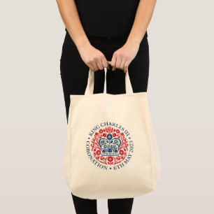 King Charles III Coronation Emblem, Royal Souvenir Tote Bag
