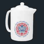 King Charles III Coronation Emblem Teapot<br><div class="desc">King Charles III official emblem / logo teapot for the coronation on 6th May 2023</div>