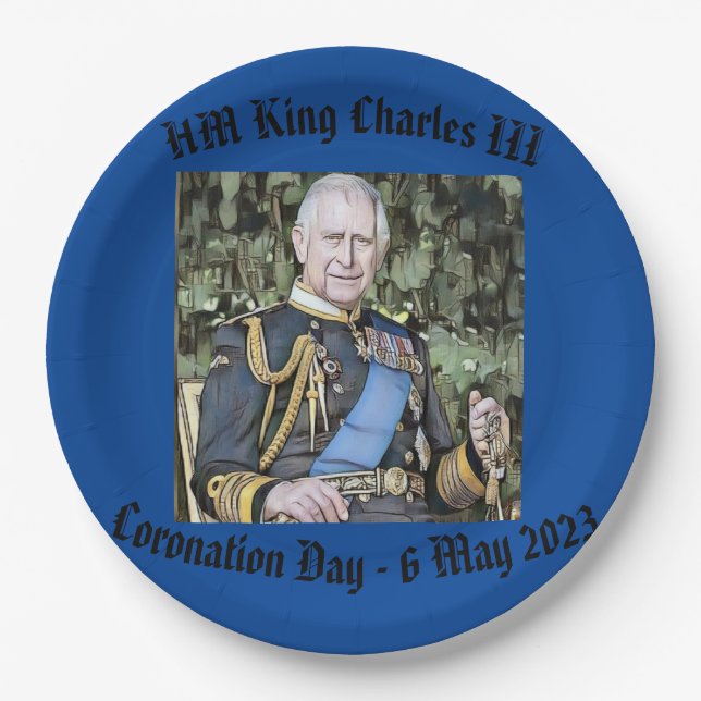 King Charles III Coronation  Paper Plate (Front)