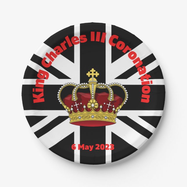 King Charles III Coronation Paper Plate (Front)