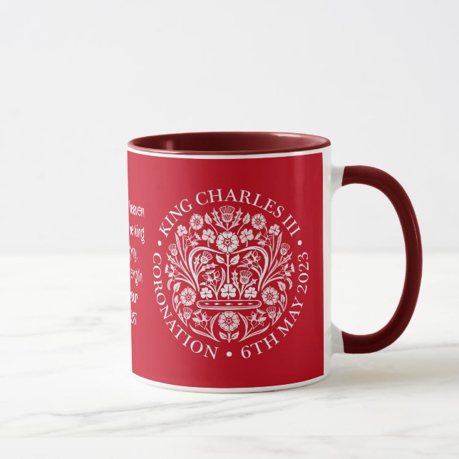 KING CHARLES III CORONATION Red Bible Verse Mug (Right)
