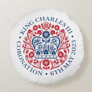King Charles III Coronation Round Cushion