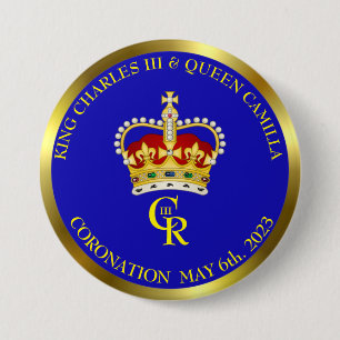 KIng Charles III Coronation Souvenir 7.5 Cm Round Badge