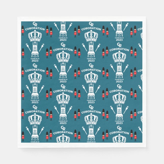 King Charles III Coronation Street Party Napkin (Front)