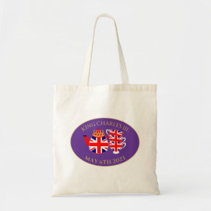 King Charles III Coronation Union Jack Tea Set Tote Bag