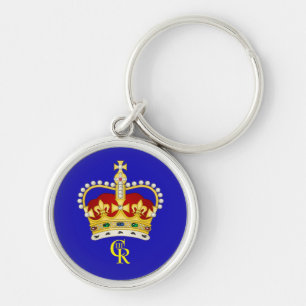 King Charles III Monogram and Crown  Key Ring