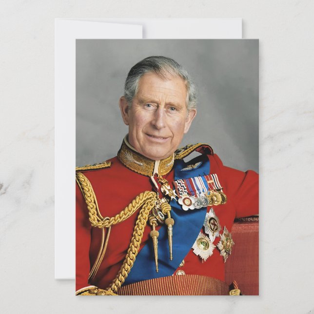 King Charles III Photo Enlargement Invitation (Front)