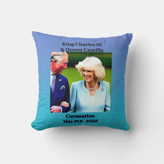 King Charles III & Queen Camilla Coronation Cushion (Front)