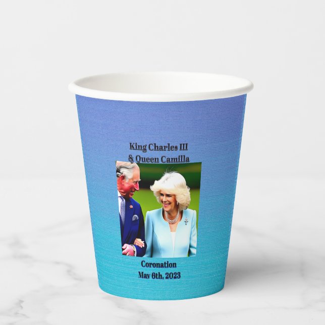 King Charles III & Queen Camilla Coronation Paper Cups (Front)