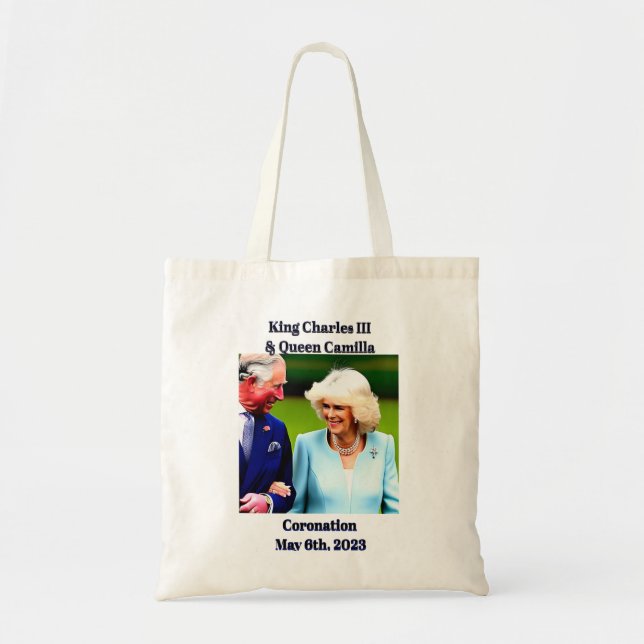 King Charles III & Queen Camilla Coronation Tote Bag (Front)