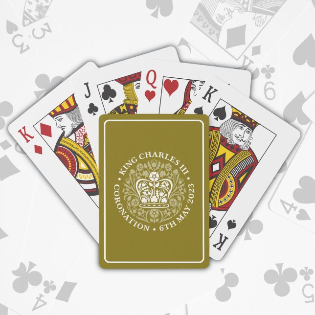 King Charles III Royal Coronation Logo Patriotic  Playing Cards (Souvenir of HM King Charles III Coronation May 2023)