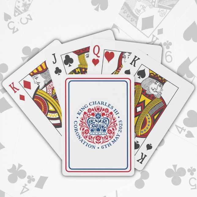 King Charles III Royal Coronation Logo Patriotic Playing Cards (HM King Charles III Coronation Souvenir)