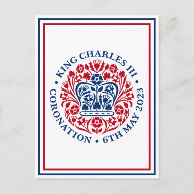 King Charles III Royal Coronation Logo Patriotic  Postcard (Front)