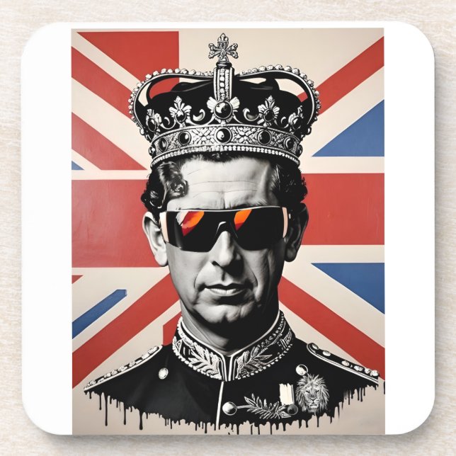 king Charles iii sunglasses coaster union jack  (Front)
