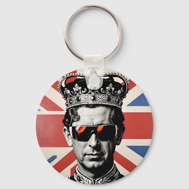 king Charles iii sunglasses union jack  Key Ring (Front)