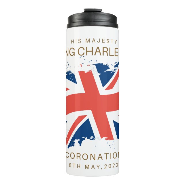 King Charles III Union Jack Flag Thermal Tumbler (Front)