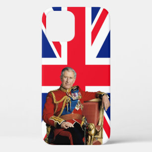 King Charles III with British flag iPhone 12 Case