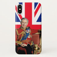 King Charles III with British flag