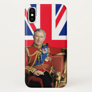 King Charles III with British flag iPhone X Case