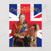 King Charles III with British flag Congratulations