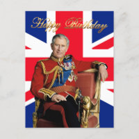 King Charles III with British flag Happy Birthday