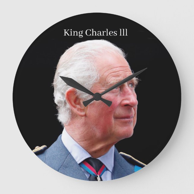 King Charles lll Acrylic Wall Clock (Front)