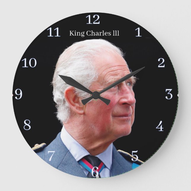 King Charles lll Acrylic Wall Clock (Front)