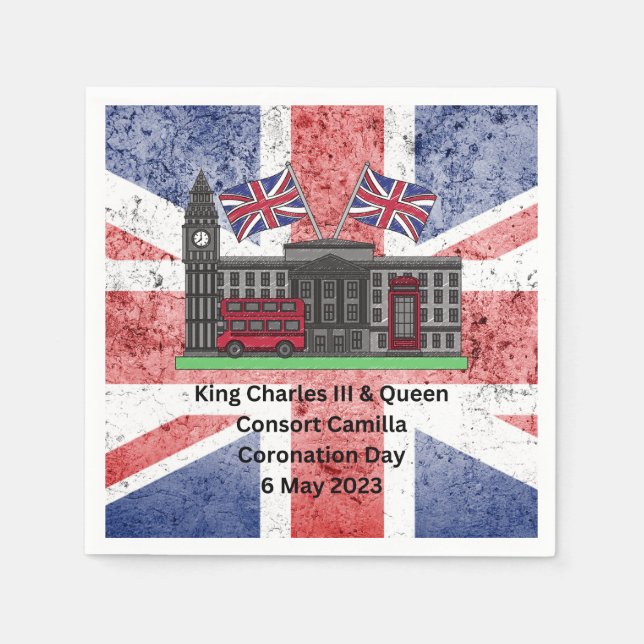 King Charles & Queen Consort Camilla Coronation   Napkin (Front)