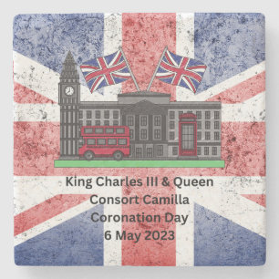 King Charles & Queen Consort Camilla Coronation  Stone Coaster