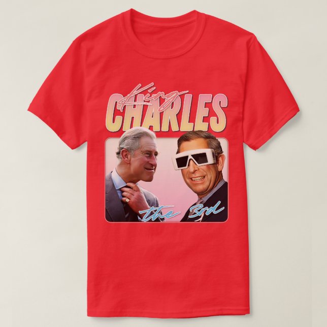 King Charles Retro Aesthetic Fan Design 2 T-Shirt (Design Front)