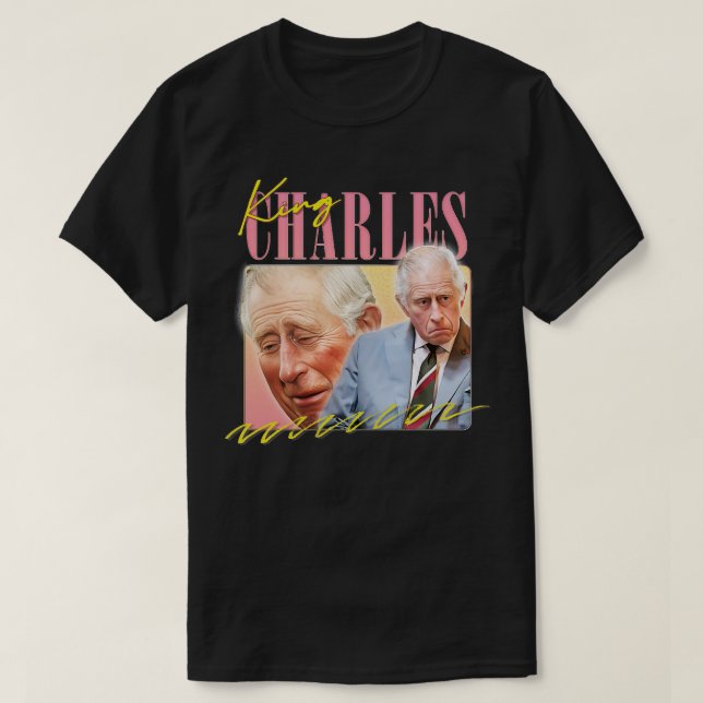 King Charles Retro Aesthetic Fan Design 4 T-Shirt (Design Front)