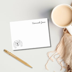 King Charles Spaniel Black & White Personalised Post-it Notes