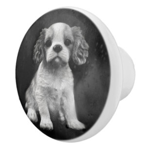 King Charles Spaniel cavalier  puppy Ceramic Knob