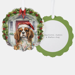 King Charles Spaniel Dog Front Door Christmas Tree Decoration Card
