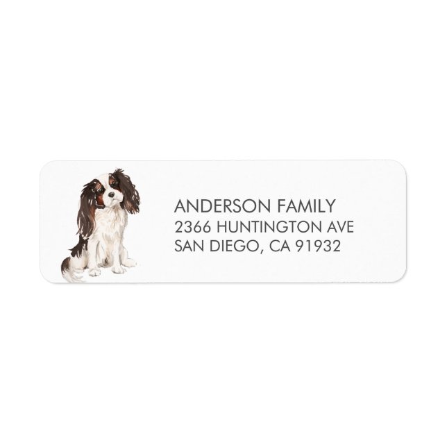 King Charles Spaniel Dog Return Address Label (Front)